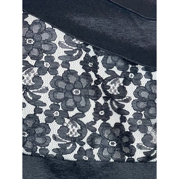 Scarlet Nite One shoulder woman’s size 14 black and cream mini party dress layer - Picture 7 of 14